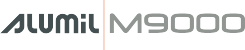 Non-insulated sliding system with flat shape and generally low weight profiles Alumil M9000