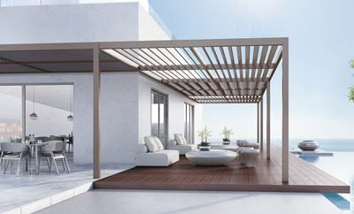 pergola bioclimatica fissa efficace ombreggiamento